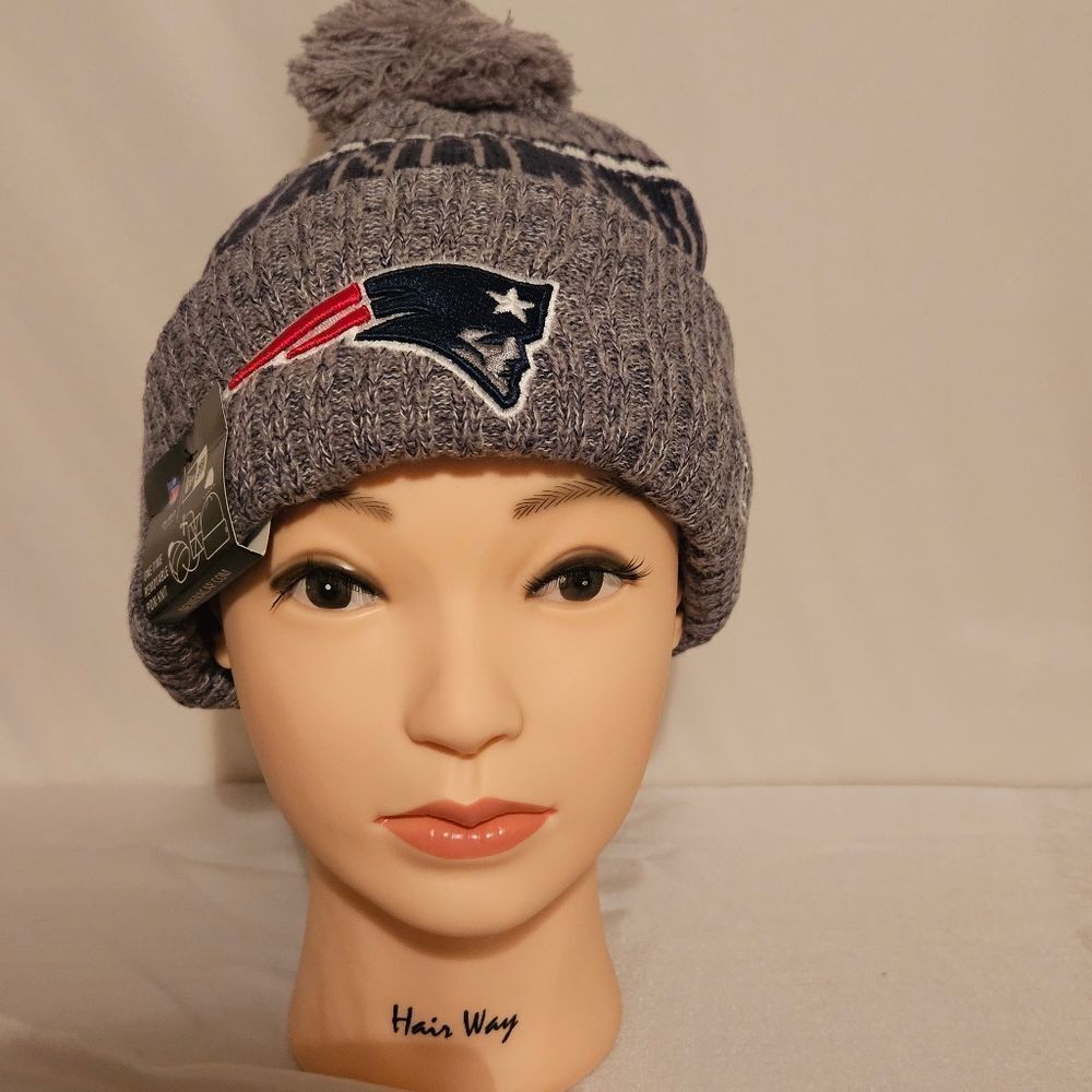 New England Patriots beanie hat.